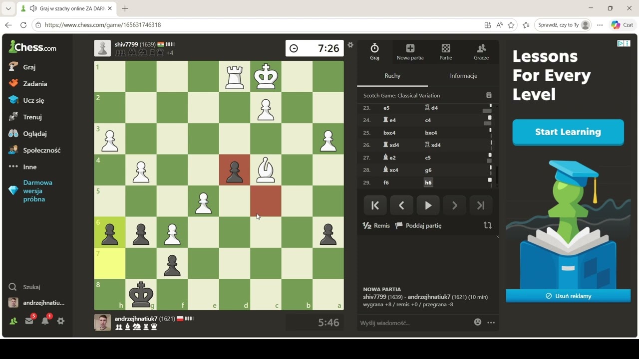 Droga do 1700 elo, chess.com #3