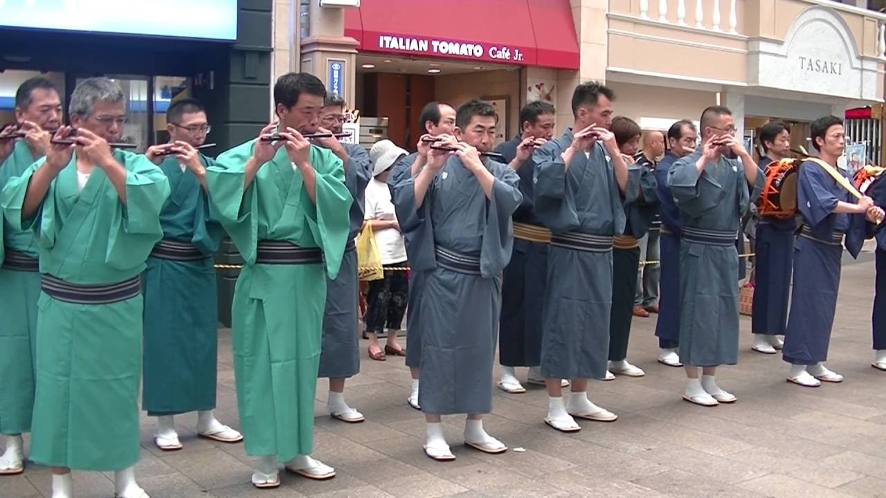 長崎シャギリ　第41回長崎郷土芸能大会パレード　ハマクロス411前　20161002 104034