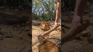 My first axe mod from scratch. Oak handle, sweet name #axe #bushcraft #diy #woodworking #farm