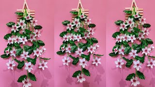 Cara Membuat Bunga Gantung Hiasan Dinding dari Plastik Kresek | Flower Wall Hanging from Plastic Bag
