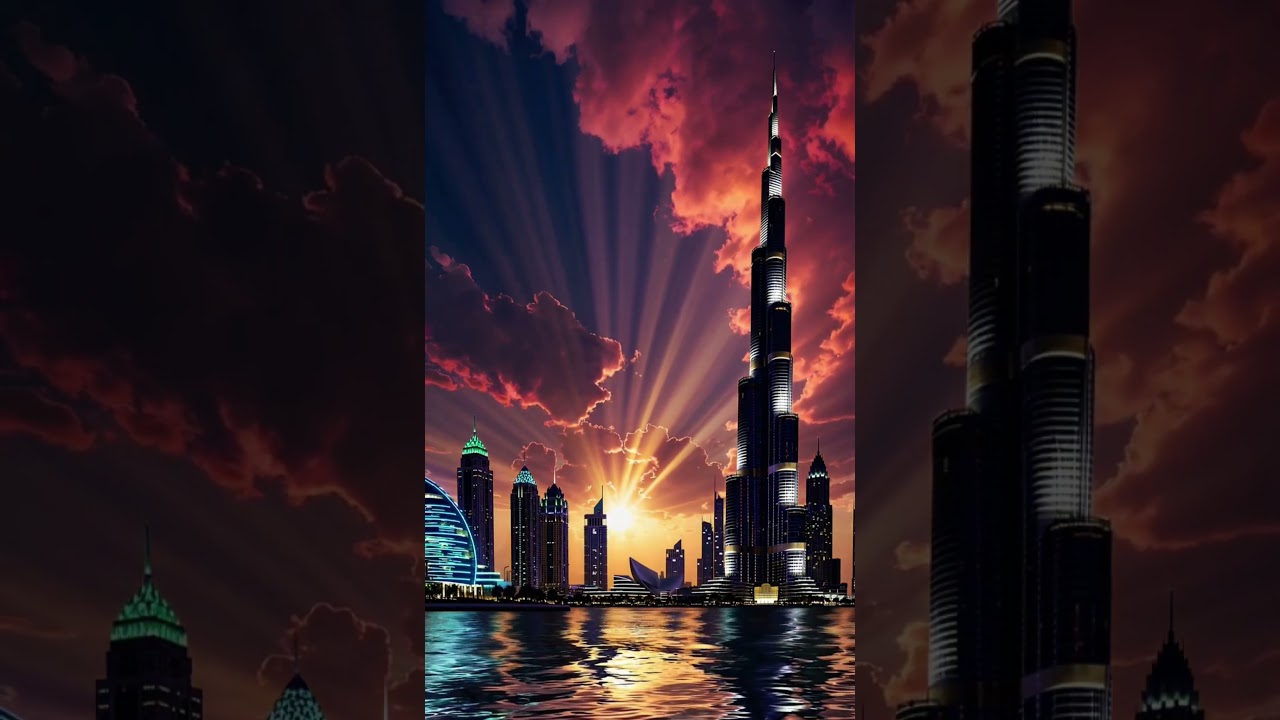 Cyberpunk Dubai 4K Sunset | Futuristic Neon Skyline Gaming Ambience 🎮🌆