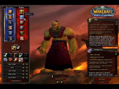 World of warcraft character screen