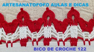 Bico em crochê  DESTRO   - CROCHÊ 122  bicodecrochebicolor