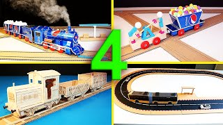 4 Models Train | Steam Train |  Railway Handcar | Articulated Bus | Compilation,