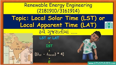 Local Solar time or local Apparent time in Gujarati | Renewable Energy Engineering Chapter-2 | GTU |