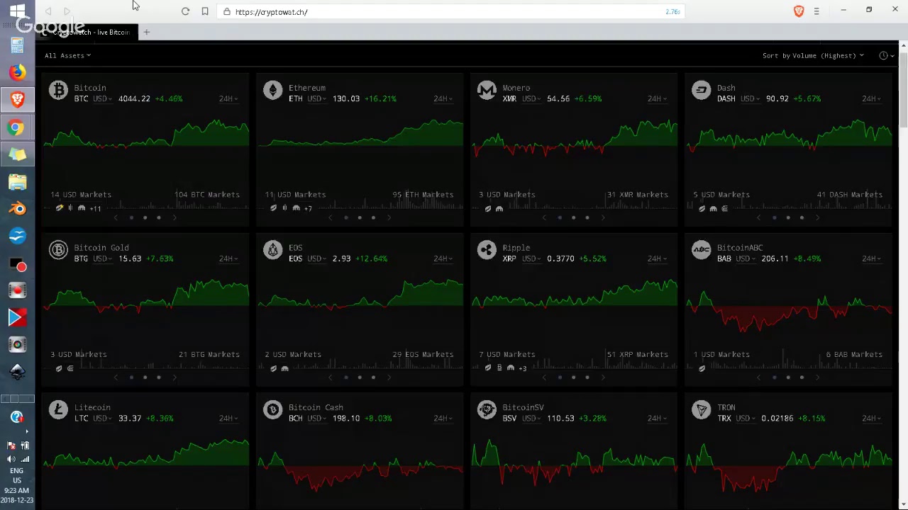 Crypto Currency Market Live Update Dec 23rd 2018 You Crypto Currency Market Live Update Dec 23rd 2018
