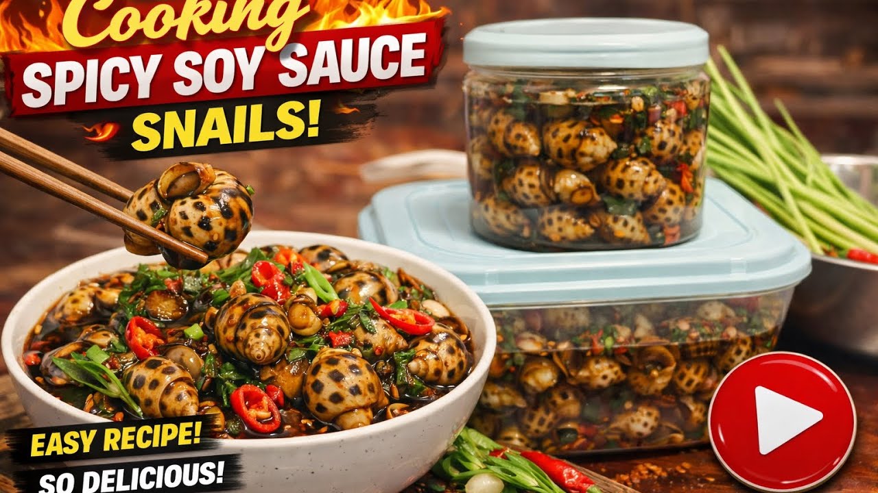 របៀបធ្វើខ្យងប៉ារ៉ាត្រាំទឹកសុីអុីវ,  Soy Sauce Snails | My Homemade Style Cooking 🐌🔥 