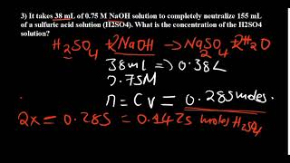 Acid-base titration practice problems  | Stoichiometry