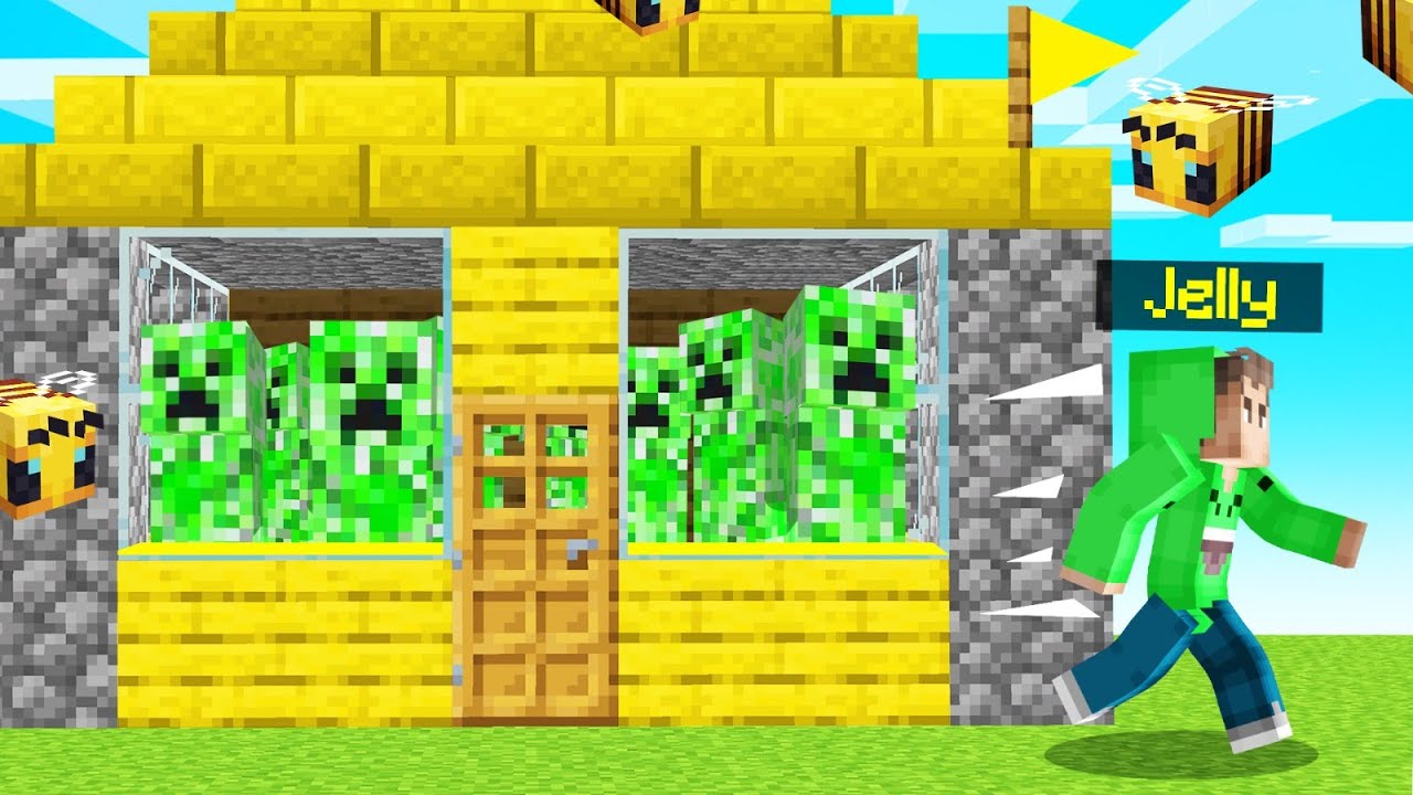 I TROLLED My FRIEND With CREEPERS In BEE TOWN Minecraft