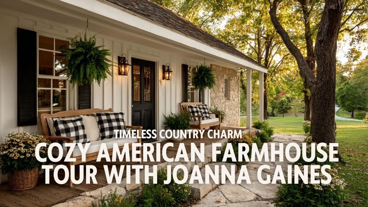 Cozy American Farmhouse Tour with Joanna Gaines Timeless Country Charm ...