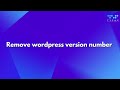 Remove WordPress Version Number