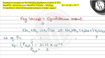 Equilibrium constant for the following equilibrium is given at \( 0...