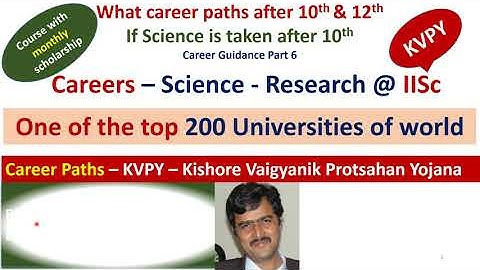 KVPY after 10 & 12 grade at world renowned IISc for better future