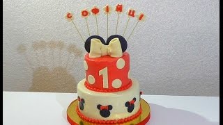 Торт Микки Маус Как собрать и украсить торт Торты для детей из мастики Cake Minnie Mouse