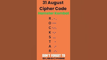 31 August daily Cipher Code Hamster Kombat #hamsterkombat #ciphercode