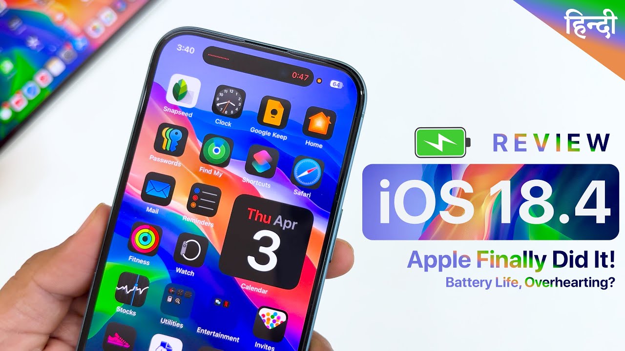 iOS 18.4 Review | After 3 days Hindi | Battery life, Security ...
