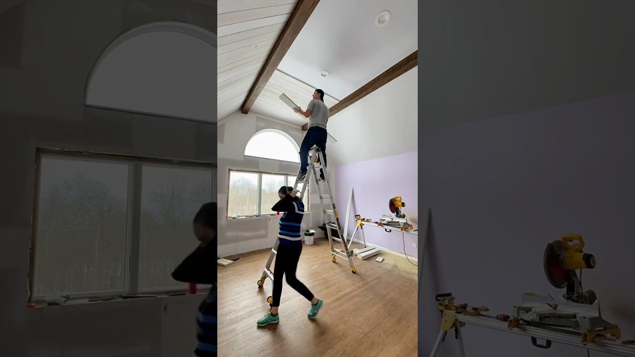Shiplap Ceiling Install - creativediydesigns (Instagram) 