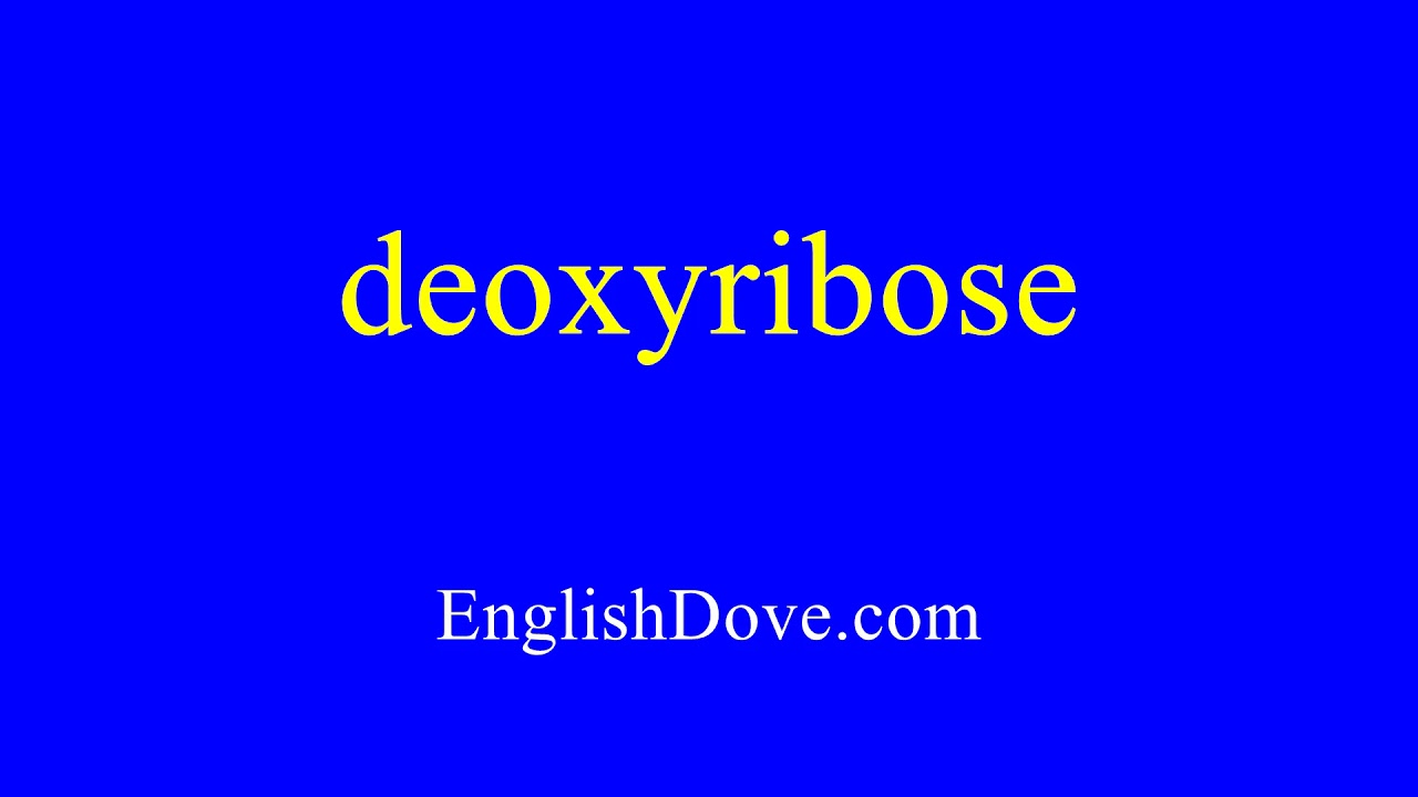 How To Pronounce Deoxyribose In American English