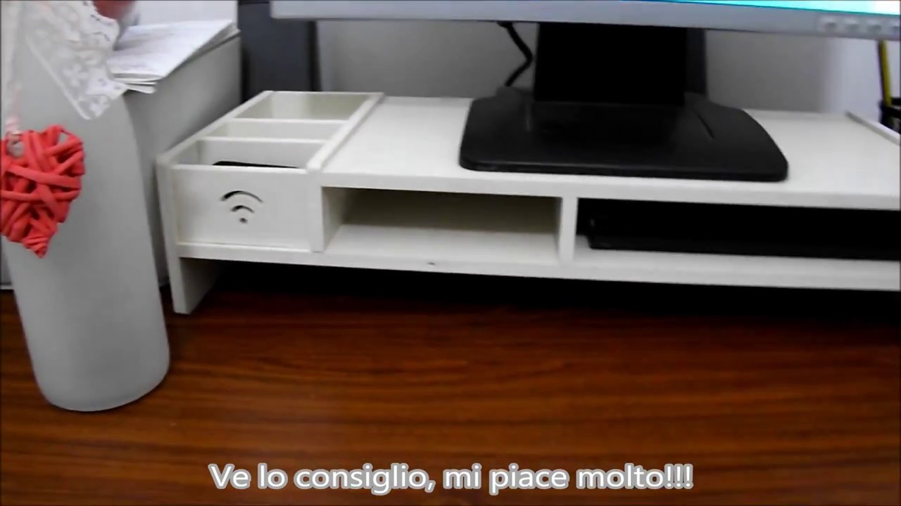 Supporto per monitor bianco 48x20x10cm Finether