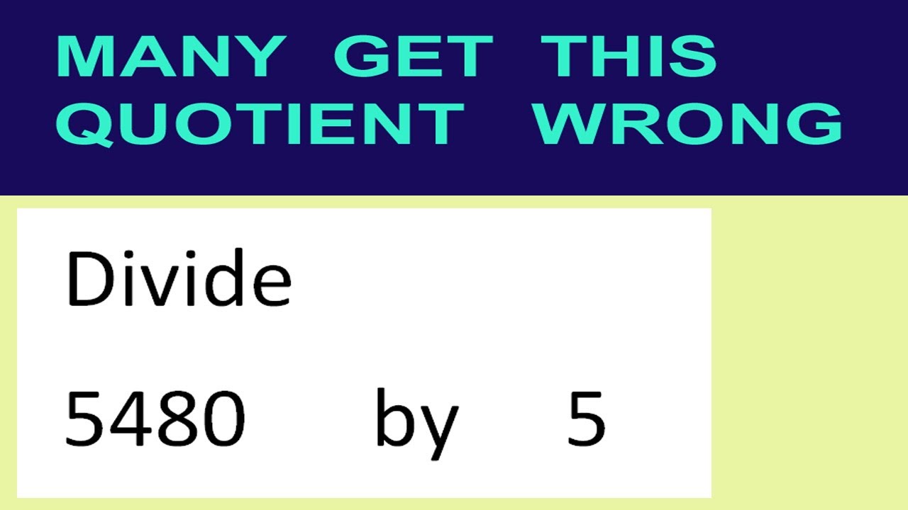 某メーカー Divide 5480 by 5 many get this quotient wrong - YouTube ネックレス・ペンダント