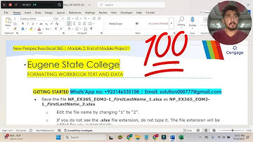New Perspectives Excel 365 | Module 2: End of Module Project 1 #EugeneStateCollege #excelmodule1