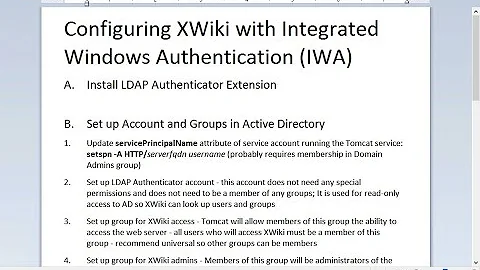 Configuring XWiki on Windows to use Integrated Windows Authentication (IWA)