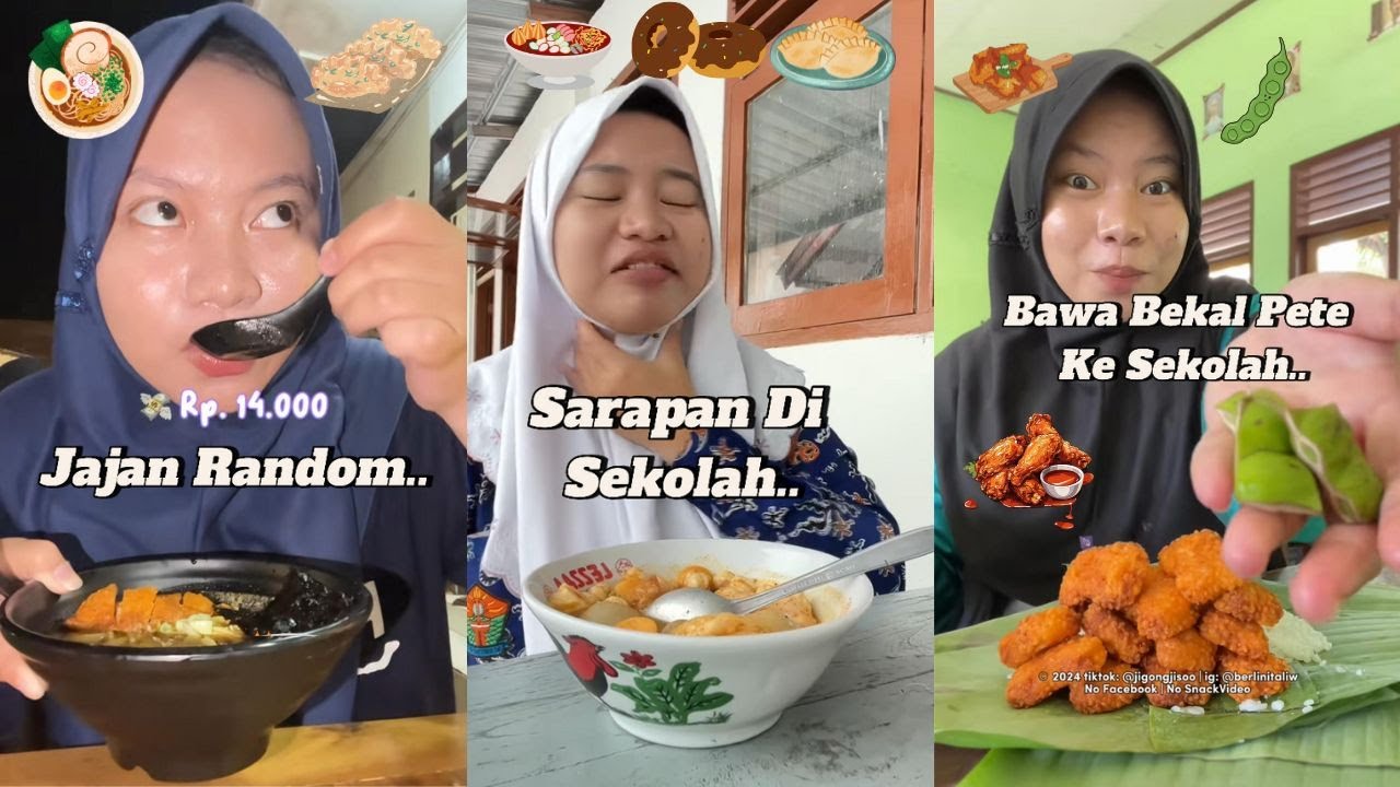 Makan Sarapan Di Sekolah, Bawa Bekal Petai, Dan Jajan Random Tiktoker Ibeeengg