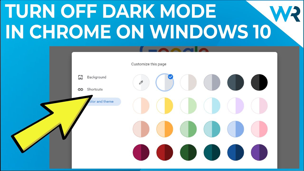 How do I get rid of dark Chrome on Windows 10?