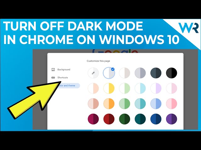 How do I get rid of dark mode in Chrome Windows 11?