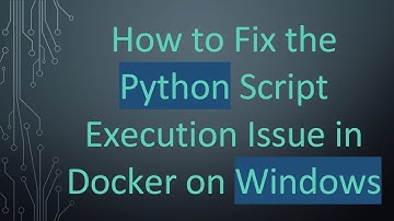 How to Fix the Python Script Execution Issue in Docker on Windows