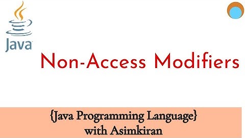 Java (L2.2) Non-Access Modifiers