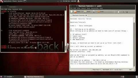 Setting Up IP Address in Backtrack