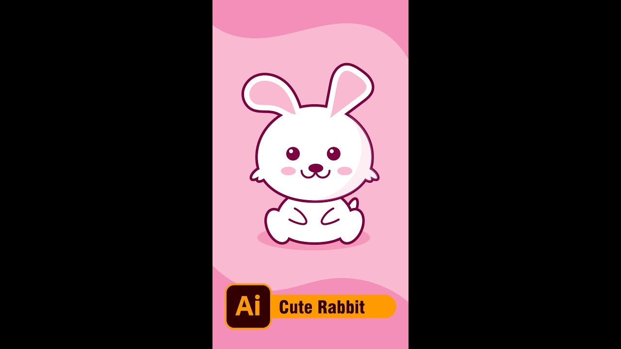 Cute Rabbit Cartoon Design in Adobe Illustrator #shorts - YouTube