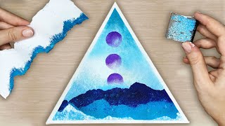 Acrylic Painting Technique With A Sponge And A Torn Paper Simple Technique Of Painting