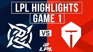 NIP vs TES Highlights Game 1 | LPL 2025 Split 2 | Ninjas in Pyjamas vs Top Esports