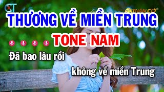 Video thumbnail of "Karaoke Thương Về Miền Trung Tone Nam ( Am ) Nhạc Sống Tuấn Cò"