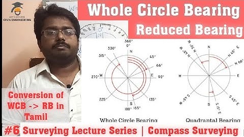 Whole Circle Bearing and Quadrantal Bearing | Conversion of WCB to RB in Tamil