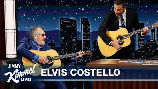 Elvis Costello Gives Jimmy Kimmel a Guitar Lesson