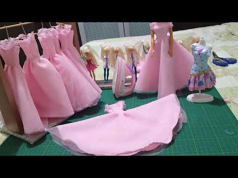 Aprenda a fazer lindo vestido de formatura/casamento para sua Barbie