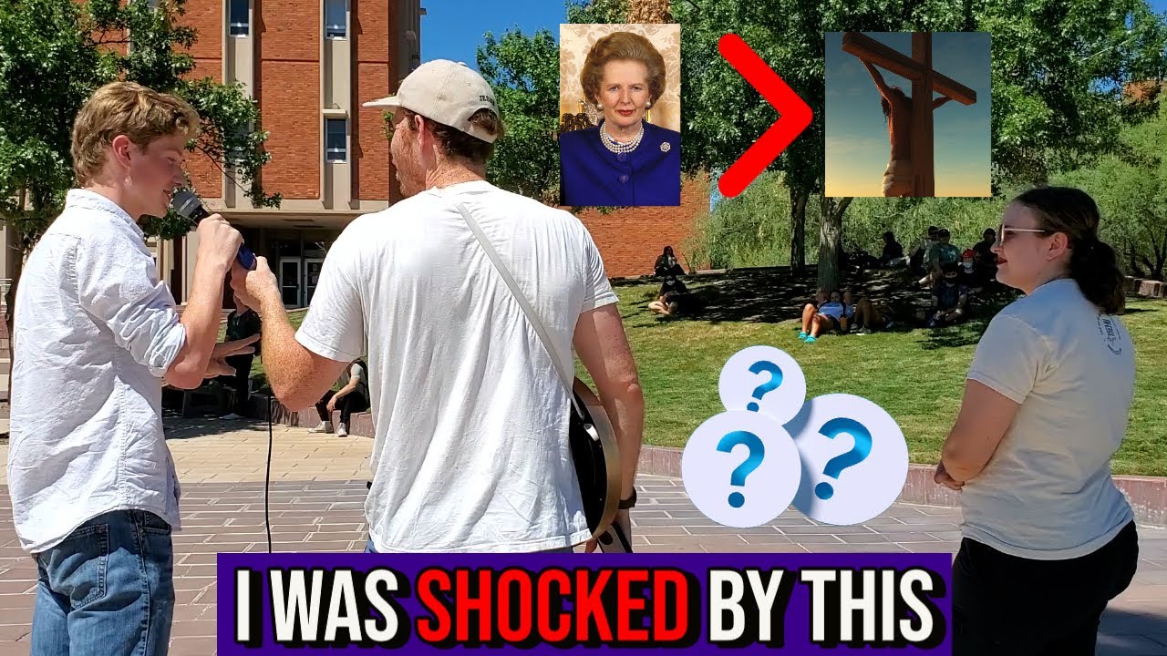 This kid thinks what????? - Open Air Preaching at University - YouTube