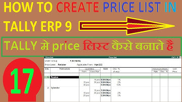 #tallyerp9| How to create price list in tally erp 9 | tally me price list kaise bante hai hindi me |