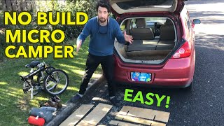 $20 Micro car camper no build construction how to live in a small car, ikea style budget campervan