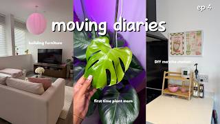 moving vlog ep 4 🎀📦 | first time plant mom,  building furniture, decorating + MORE