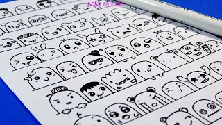 Doodle Art | Cute Faces Drawing | Expressions to Doodle