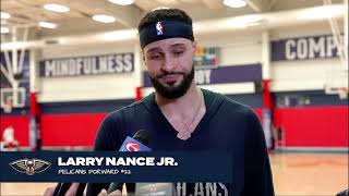 Larry Nance Jr. talks playing without Brandon Ingram, bench scoring | New Orleans Pelicans