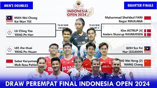 Draw & Jadwal Perempat Final Indonesia Open 2024. Besok Pukul 09:00 WIB Live #indonesiaopen2024