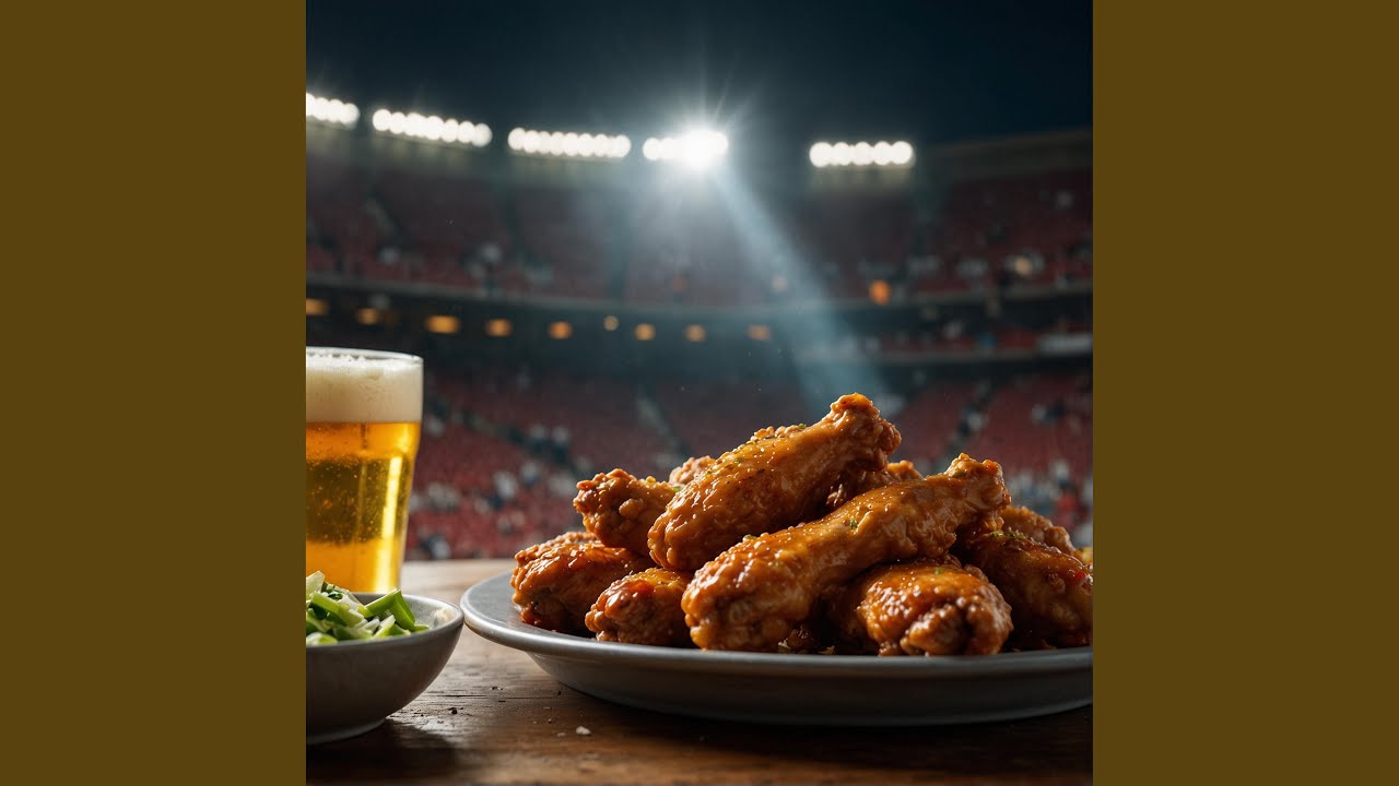 Football Chicken Wings and Ice Cold Beer