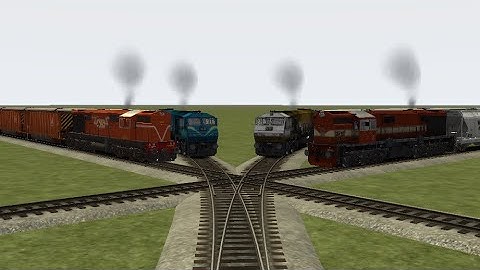 5 Different Trains Crossing On Sharp Bend Risky Crisscrossed at Same Line Railroad track #28
