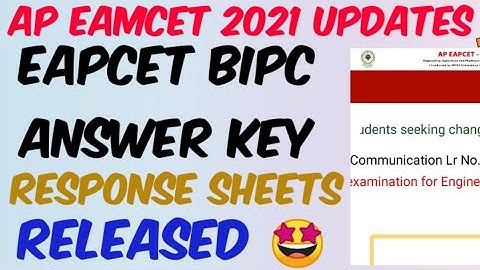 AP EAMCET 2021 BIPC Official Key & Response sheets Released//check Response sheets//key Objection