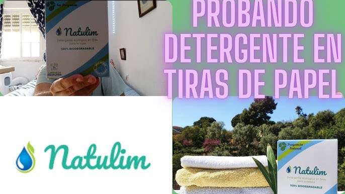 Probando Natulim detergente ecológico en tiras de papel